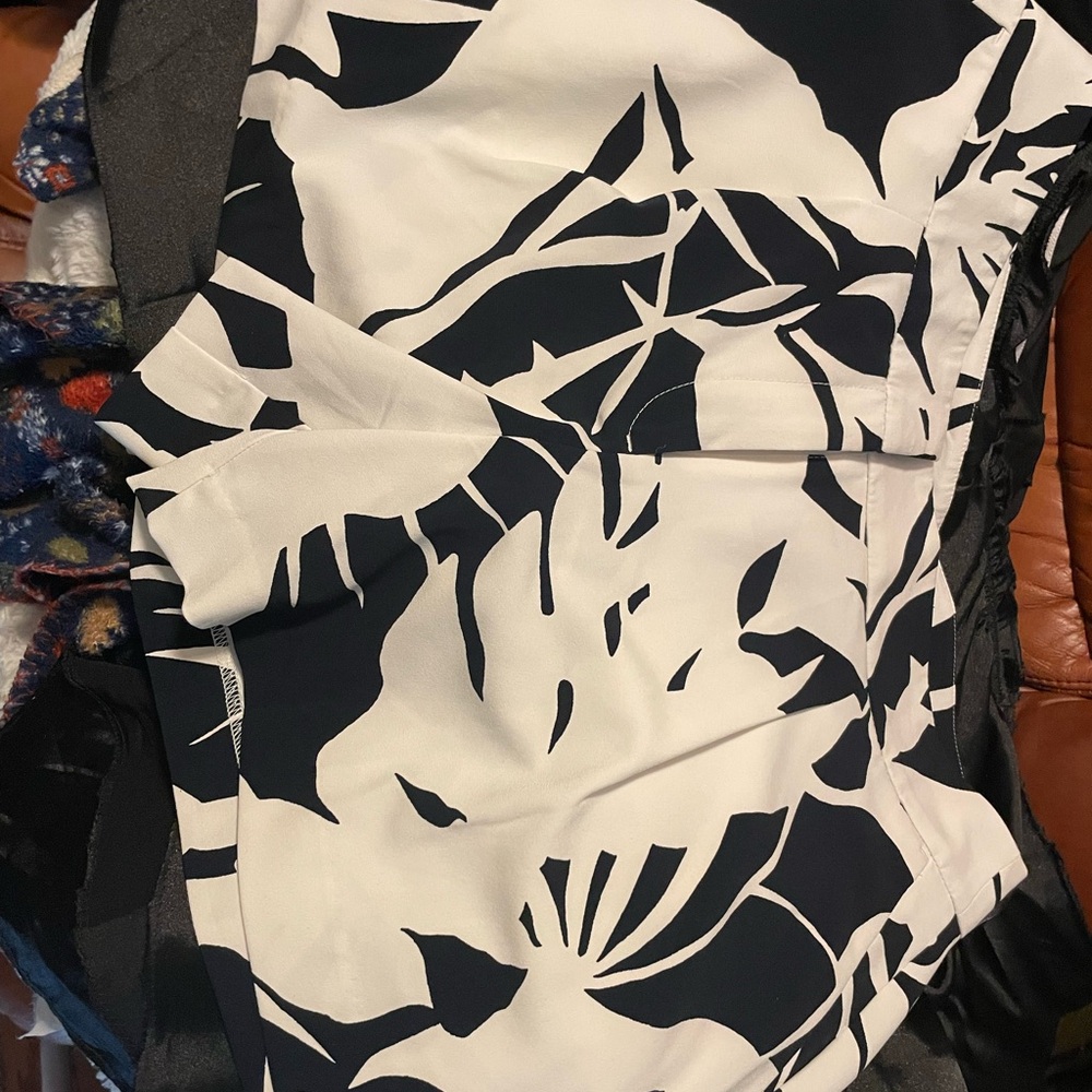 Ann Taylor Black and White Floral Dress